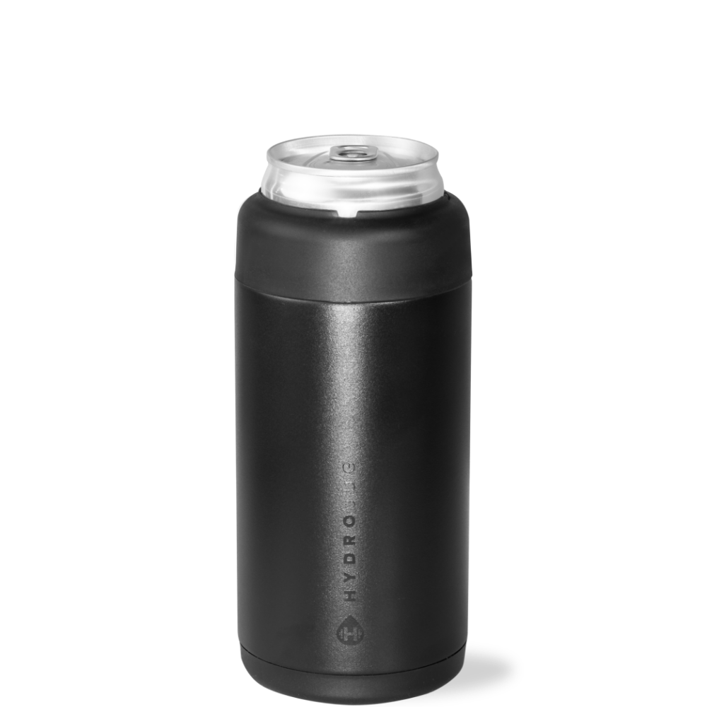 Black Slim Can Cooler Front